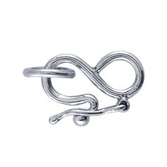 This sterling silver hook & eye clasp includes a wire hook with a safety catch and an oversized attach loop and eye component. The clasp features a smooth, bright finish on both sides and is an ideal choice for s simple, secure clasp on necklace and bracelet designs made with silver chain or beads. A hook & eye clasp is a two-part clasp that closes by simply sliding the hook through the eye. This clasp tends to be larger than other clasp types and is ideal for larger designs, bead strand Claps Jewelry, Wire Clasp, Metalsmithing Jewelry, Necklace Clasps, Jewelry Clasps, Jewelry Techniques, Necklace And Bracelet, Bracelet Clasps, Rio Grande