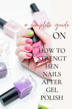 Gel polish can weaken nails. Follow these tips to restore and strengthen your nails after removing gel polish. How To Strengthen Nails, Removing Gel Polish, Strengthen Nails, Remove Gel Polish, Nail Strengthener, Almond Nails, Winter Nails, Spring Nails, Pink Nails