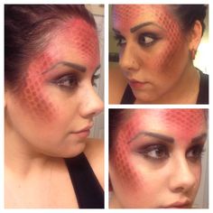 Red Dragon Makeup, Dragon Costume Women, Game Of Thrones House Targaryen, Dragon Halloween, Dragon Face, Red Makeup