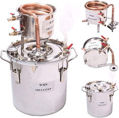 the beer making machine is made from stainless steel and has three different types of tanks