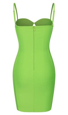 Get ready to turn heads with our stunning lime cut-out bodycon mini dress! The exquisite design showcases a sultry cut-out detail that will highlight your curves and make you feel confident and stylish. The dress is tailored to perfection, with high-quality material that will flatter your figure. Fast shipping means you can have this dress in your wardrobe in no time. Don't miss out on this sale dress - perfect for any occasion! Gentle Dry Clean Only Colour may vary due to lighting on images. Th Green Stretch Elastane Bodycon Dress, Elegant Green Mini Bodycon Dress, Green Stretch Mini Dress, Fitted Green Mini Dress, Green Stretch Mini Dress In Elastane, Bodycon Mini Dress With Cutout, Fitted Green Mini Dress With Back Zipper, Fitted Green Elastane Mini Dress, Elastane Bodycon Dress With Cutout