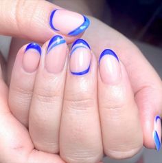 60 Blue French Tip Nail Art Designs for Boho Lovers French Tip Nail Art Designs, Tip Nail Art Designs