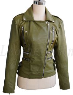 Women Olive Green Brando Detachable Hooded Hood Genuine Leather Jacket – Leather Skin Shop All Skin Colors, Pink Biker Jacket, Green Leather Jacket, Leather Blazer Women, Black Leather Blazer, Green Leather Jackets, Blue Leather Jacket, Long Leather Coat, Leather Jacket With Hood