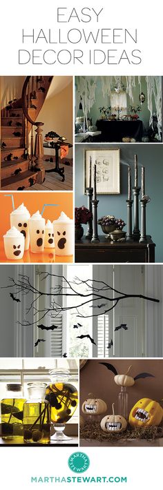 the cover of martha stewart's easy halloween decor ideas