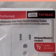 the packaging for an electrical outlet is shown