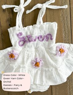 Custom Hand Embroidered Summer Baby Dress Fitted Summer Dresses With Appliques, Spring Baptism Cotton Dress, Cute Embroidered Summer Dresses, White Sundress For Summer, Cute Floral Applique Summer Dress, Cute Beach Dress With Floral Embroidery, Cute Summer Dress With Floral Applique, Sweet Summer Dresses With Floral Applique, Cute White Embroidered Dresses