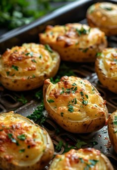 baked potatoes with parmesan cheese and herbs