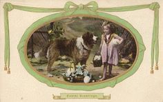 View from the Birdhouse: Dear Abby - Vintage Easter Cards With Dogs On October 3rd, Happy Spring