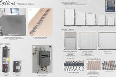 an image of different types of appliances and accessories for kitchen cabinets, stoves, refrigerators