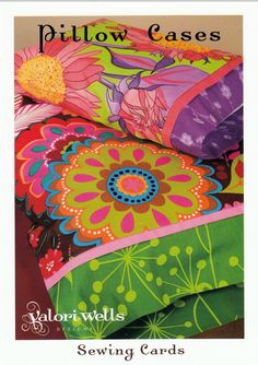 an advertisement for pillow cases with colorful flowers on the front and back covers in different colors