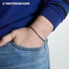 Due to the thickness of this bracelet, your bracelet length should be .25 to .50 of an inch longer than your actual wrist size (example: Wrist size 7 inches = bracelet 7.25 to 7.5 inches) 2mm to 3mm chain Made of stainless steel and sterling silver Learn how to measure your wrist here: https://www.youtube.com/watch?v=ypiuua7PR8o ► For longer lasting quality, please keep jewelry dry and away from chemicals. Jewelry care instructions come with every order. ► International orders are subject to tax Minimalist Jubilee Bracelet For Father's Day, Minimalist Silver Bracelets For Father's Day, Silver Minimalist Wristband For Father's Day, Adjustable Box Chain Cuban Link Bracelet Gift, Mens Chain Bracelet, Photo Proof, Jewelry Care Instructions, Men's Bracelet, Men's Necklace