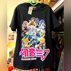 Hatsune Miku Iconic Anime Characters T-Shirt Neon Graphics Tee Harajuku Style Manga Top ~ (Xs) Size Is Deadstock // Sold Out Online !! Detail: Short-Sleeved Tee Features Iconic Japanese Star Hatsune Miku Surrounded By Popular Characters Meiko, Kaito, Kagamine Rin & Len, And Megurine Luka !! Size: Xs * Bust: 31"-33" * Waist: 25"-26" * Low Hip: 36"-37" Material: 100% Cotton Condition: Bnwt Color: Neon; Rainbow; Multicolor Style/Tags: #Hatsunemiku #Neon #Anime #Harajuku #Characters #Manga Japan Jap Pajama Outfits, Streetwear Inspo, Queer Fashion, Anime Shirt, Harajuku Fashion, Hatsune Miku, Vocaloid, Trend Setter, Harajuku