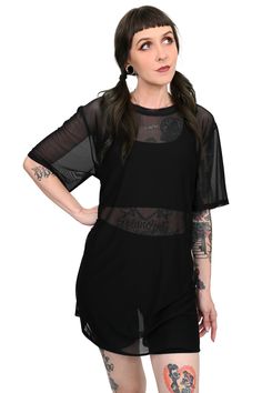 Oversized Mesh T-Shirt Tunic – FOXBLOOD Mesh Bolero, Love Soft, Lace Bolero, Mesh Long Sleeve Top, Mesh T Shirt, Mesh Shirt, Event Outfit, Super Cute Dresses