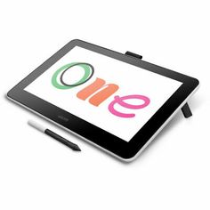 a tablet with the word omg on it next to a pen