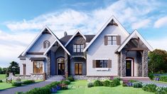 European house plan 54-552. This floor plan design is 6070 sq ft and features 6 bedrooms and 5.5 bathrooms. 5000 Sq Ft House Plans Two Story, Cottage Floor Plan, Cottage Flooring, Rustic Mountain Homes, 6 Bedroom House Plans, Cottage Floor Plans