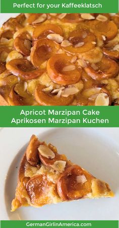 Apricot Marzipan Cake Recipe- Aprikosen Marzipan Kuchen | A German Girl in America Almond Flavored Cake, Easy German Recipes, Apricot Cake, Marzipan Cake, German Bread, German Cake, German Girl, Almond Flavor