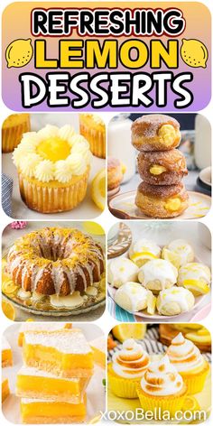 Lemon dessert recipes Mini Lemon Bundt Cakes, Lemon Tart Recipe, Quick Cookies Recipes, Boxed Cake Mixes Recipes, Sweet Smoothies, Spring Desserts, Homemade Cake Recipes