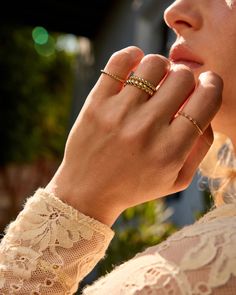 This contemporary Crew Ring Set features three gold plated rings with a twisting design, perfect for creating a stylish, stacked look. Elevate any daytime look with this easy to wear ring set. Crew Ring Set in 18k Gold, Women's Size 6 by gorjana Gold Double Band Stackable Rings With Modern Twist, Gold Stackable Rings With Open Band In Modern Style, Gold Stackable Rings With Modern Twist, Gold Stackable Rings With Open Band And Modern Twist, Modern Twist Gold Stackable Rings With Open Band, Gold Stackable Rings With A Modern Twist For Promise, Modern Twist Stackable Gold Jewelry, Chic Everyday Stackable Rings, Stackable Yellow Gold Jewelry With Modern Twist