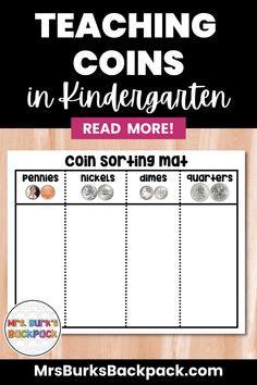 teaching coins in kindergarten Coin Sorting Mat, Money Identification Activities, Coin Identification Activities, Money Activities For Kids, Coin Sorting