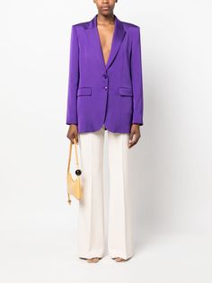 Find PATRIZIA PEPE Single-breasted Long-sleeve Blazer on Editorialist. electric purple peak lapels front button fastening two front flap pockets long sleeves straight hem American rear vent Purple Single Breasted Office Blazer, Purple Formal Blazer With Button Closure, Elegant Purple Blazer With Button Closure, Purple Lapel Collar Blazer For Office, Purple Office Blazer With Lapel Collar, Purple Workwear Blazer With Button Closure, Purple Blazer For Work, Purple Single Breasted Blazer With Lapel Collar, Elegant Single Button Purple Blazer