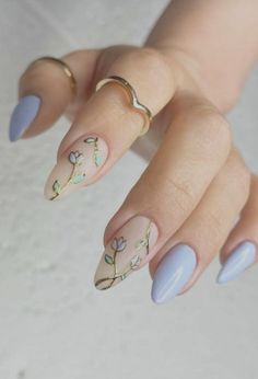 Uñas acrílicas aesthetic Aesthetic Spring Nails, Acrylic Almond Nails, Nails Navy, Nail Aesthetics, Spring Nails Ideas, Nail Short, Nails Beach, Nails Dark, Shape Nails