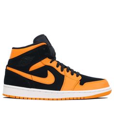 554724-081 Nike Air Jordan 1 Mid Black Orange Peel | KicksCrew Orange Casual Basketball Sneakers, Retro Orange Leather Sneakers, Retro Orange High-top Sneakers For Streetwear, Sporty Orange Basketball Shoes For Streetwear, Sporty Orange Basketball Shoes, Orange High-top Basketball Sneakers, Orange Jordan Shoes For Streetwear, Orange Low-top Basketball Sneakers, Low-top Orange Basketball Shoes