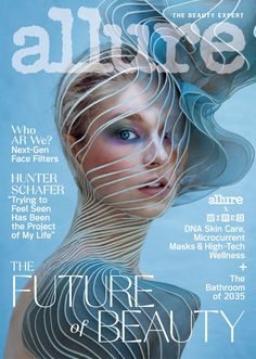 the cover of allure magazine with a woman's face and body on it