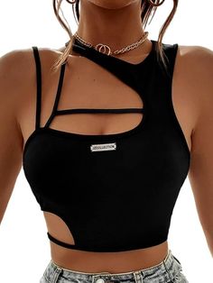 Techno Outfit Ideas, Techno Outfit, Clubbing Outfits, Strappy Crop Top, Perfect Summer Outfit, Diy Fashion Clothing, Summer Crop Tops, Crop Tank Top, Really Cute Outfits