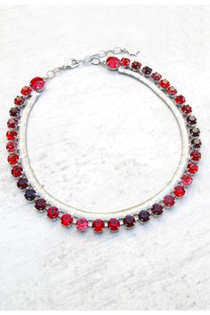 "* Length: 16\" / 40cm. * Adjustable in length (1.2\" extension chain) --------------------- Whether you are looking for a timeless statement piece for your wedding or a chic necklace to dress up your little black dress, this is the perfect piece. Each handcrafted necklace is dripping with Swarovski crystals. These amazing deep Red crystals are elegant with any of the finishes. Customize your style with either silver, yellow gold, antique silver, or rose gold. Feel like royalty with this elegant Swarovski Choker, Blue Choker Necklace, Silver Bridal Jewellery, Red Crystal Necklace, Teal Necklace, Clear Crystal Necklace, Sparkling Jewelry, Blue Stone Necklace, Chocker Necklace