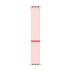 a pink apple watch band on a white background