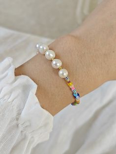 Handmade by Carefree summer and available in the Etsy shop - click on the image to go there. 💗 Bead Pearl Bracelet, Twins Girl, Seed Bead Bracelet, Seed Bead Bracelets, Gift For Friend, Bead Bracelet, Bracelet Gift, Seed Bead, Pearl Bracelet