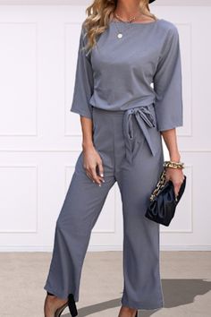 Women's Jumpsuits Belt Tie up Casual Soild Jumpsuit Oxford Street London, Women Jumpsuit, Cheap Clothing, Belt Tie, Green Jumpsuit, Belt Tying, Cheap Clothes, Waist Pants, Clothing Women