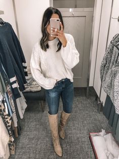 Nordstrom Anniversary Sale Picks & Try On 2019 - The Styled Press Warm Winter Outfits, Knee High Boots Outfit, High Boots Outfit, Older Women Fashion, Women Fashion Edgy, Summer Work Outfits, Closet Inspiration, Nordstrom Anniversary Sale, Teacher Outfits