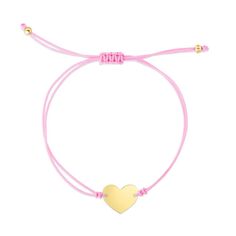 Delivery in 2-6 business days Need it faster? Text us at (619) 247.5731 or Call us at (619) 365.4736 14K Gold Heart bracelet in adjustable yellow, blue and pink cord Adjustable Cord Length: 8" Heart Friendship Bracelet, Charm Bracelet Pink, Gold Heart Bracelet, Gold Charm Bracelet, Yellow Gold Bracelet, Cord Bracelets, Heart Bracelet, Gold Heart, Heart Charm Bracelet