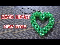 the bead heart necklace is made with green beads