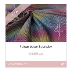 a poster with the words pulsar laser spandex $ 4 50 aud