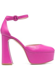 BLOO GIANVITO ROSSI HOLLY D'ORSAY Rossi Shoes, Pink Pumps, Leather Cap, Boot Pumps, Fuchsia Pink, Sneaker Heels, Platform Pumps, Gianvito Rossi, Lanvin