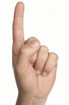 a person making the middle finger sign with their hand in front of them, against a white background