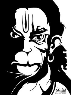 Hanuman Pen Sketch, Hanuman Silhouette, God Art Drawing, Hanuman Black, Hanuman Sketch, Hanuman Drawing, Sasuke Drawing, Crown Clip Art, Selfless Service