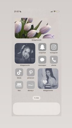 an image of a cell phone with flowers on the screen and photos taken from it