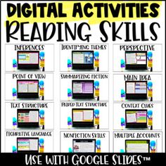 digital activities for reading skills using google slides to help students learn how to use the internet