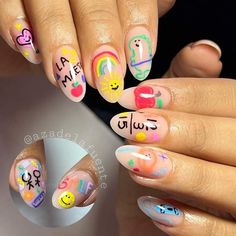 Teacher Acrylic Nails, Nails Arcoiris, School Themed Nails, Teacher Nail Ideas, Back To School Nails For Teachers, Teacher Nail Designs, Teacher Nails Designs, Nails For Teachers, Nails Teacher