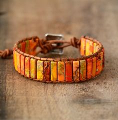 Sun Stones – Natural Stones Single Leather Wrap Bracelet Sardonyx Stone, Strength Bracelet, Sunstone Bracelet, Wrap Armband, Yoga Spiritual, Meditation Accessories, Tube Bracelet, Wrap Bangles, Bracelet Chakra