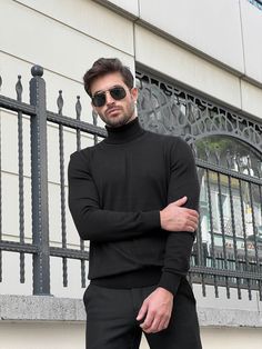 NEW COLLECTİON - FW / 23Collection: Fall - Winter / 23 Production: Special Production Slim-fit Black Turtleneck Sweater Product color: BLACKProduct material: %50 COTTON , %50 ACRYLIC Product care: Wash with similar colorsProduct size: S-M-L-XL-XXLPackage İncluded: SweaterDimensions of the mannequin: 185cm / 78kg , Size : Medium ( M ) Note: Wash with similar colors. Do not iron the buttons and accessories on the product. Please turn upside down. Wash 30° degree. Acrylic Product, Mens Turtleneck, Black Turtleneck Sweater, Winter 22, Winter 23, Black Turtleneck, Zulu, Fall Wardrobe, Modern Man