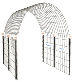 an arch is shown with measurements for the top and bottom sections, along with numbers on each side