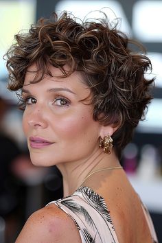 Pelo Bob Ondulado, Voluminous Curly Hair, Deep Brunette, Brunette Tones, Best Curly Hairstyles, Short Curly Cuts, Curly Cuts, Edgy Short Haircuts, Curly Cut