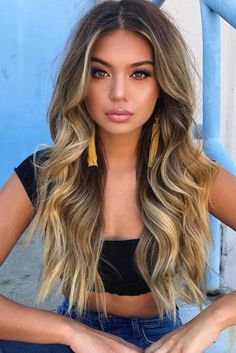 dark-brown-hair-long-wavy-blonde-highlights-334x500 Brown Hair Tones, Long Blonde, Tone Hair, Long Blonde Hair, Dark Brown Hair, Hair Envy, Brown Hair Colors, Golden Brown, Ombre Hair