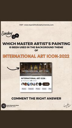 an advertisement for the international art icon show