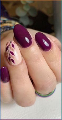 Almond Nails Designs Winter, Ongles Gel Violet, Uñas Ideas, September Nails, Fall Gel Nails, Green Nail Designs, Cute Nails For Fall, Fall Nail Art, Cat Kuku