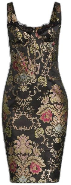 Formal Fitted Dress With Baroque Print, Fitted Dress With Baroque Print For Formal Occasions, Fitted Dress With Baroque Print For Formal Events, Fitted Baroque Print Dress For Formal Occasions, Lavish Alice Dress, Lavish Alice, Corset Midi Dress, Lace Trim, Date Night